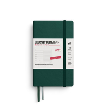 Leuchtturm1917 agenda A6 Pocket Weekly Planner & Notebook Forest Green