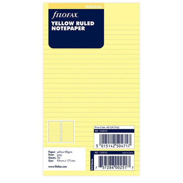 filofax Personal gelijnd geel