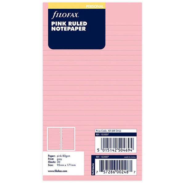 filofax Personal gelijnd roze