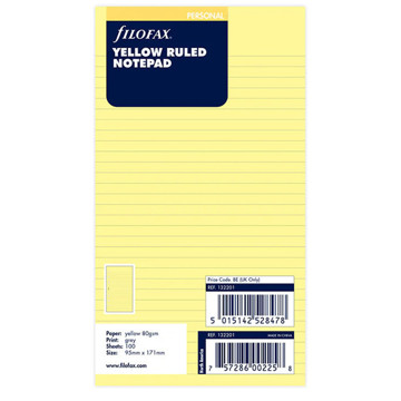 filofax Personal notitieblok gelijnd geel