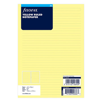 Filofax A5 gelijnd papier geel
