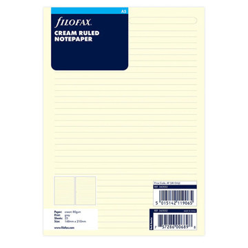 Filofax A5 gelijnd papier creme