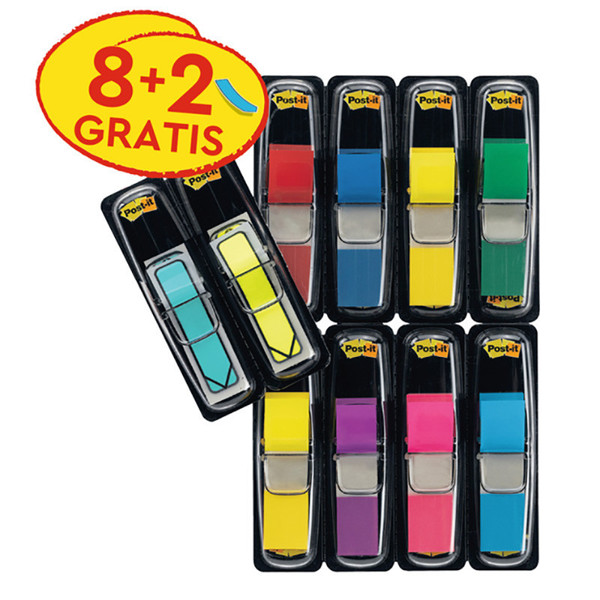 indextabs 3M Post-it 683-vad1 12mm 8 kleuren + 2 gratis