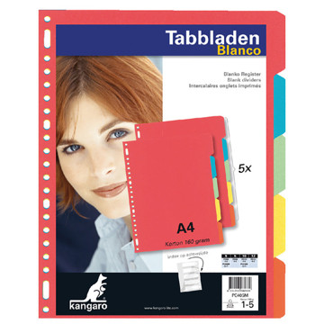 tabbladen Kangaro  23-gaats   5 delig karton 180gr