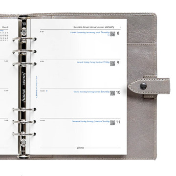 Filofax A5 vulling 7 dagen op 2 pagina's