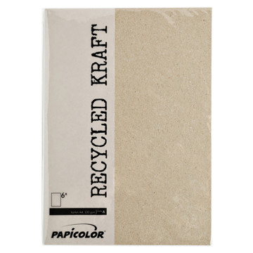 Papicolor Recycled Kraft A4 220gr  6vel grijs