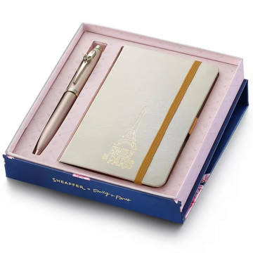 Sheaffer 100 Emily in Paris Champagne Gold trims balpen set + notitieboek A6