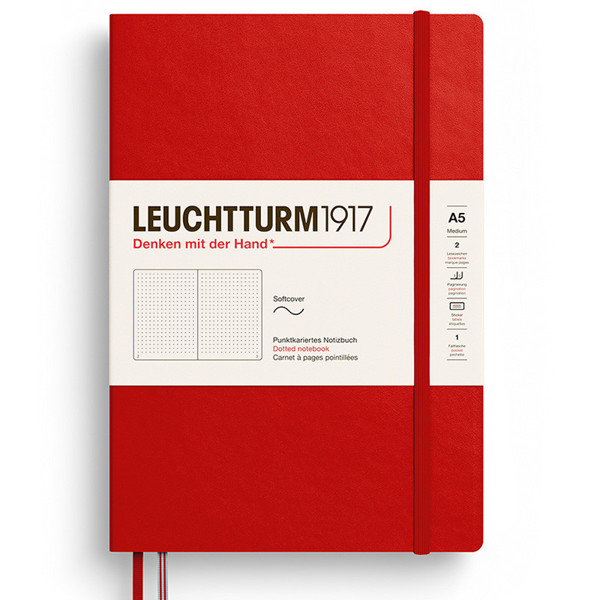 LEUCHTTURM1917 Medium A5 Softcover notitieboek Cherry dotted