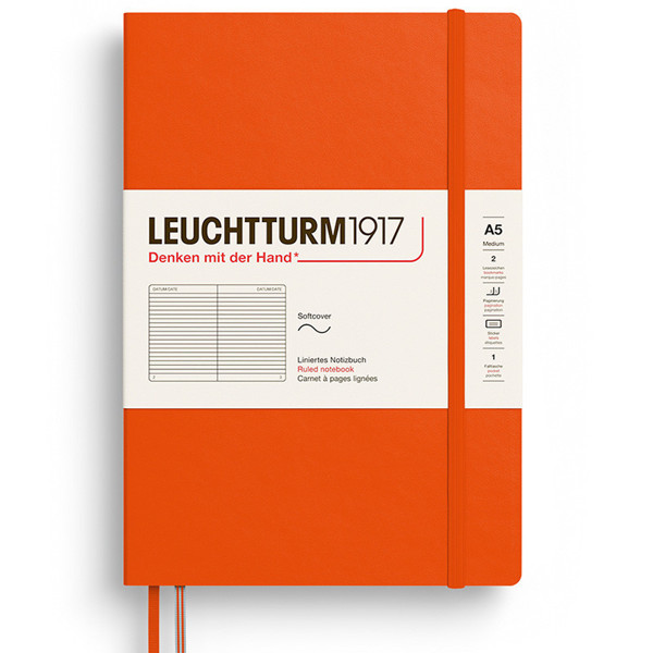 LEUCHTTURM1917 Medium A5 Softcover notitieboek Pumpkin gelijnd