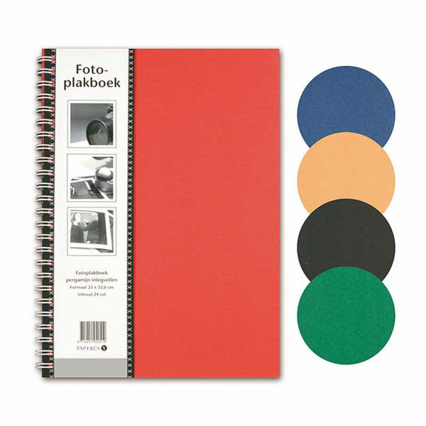 fotoplakboek Papyrus 230x330mm 24vel doorschoten - blauw / beige / zwart / rood / groen