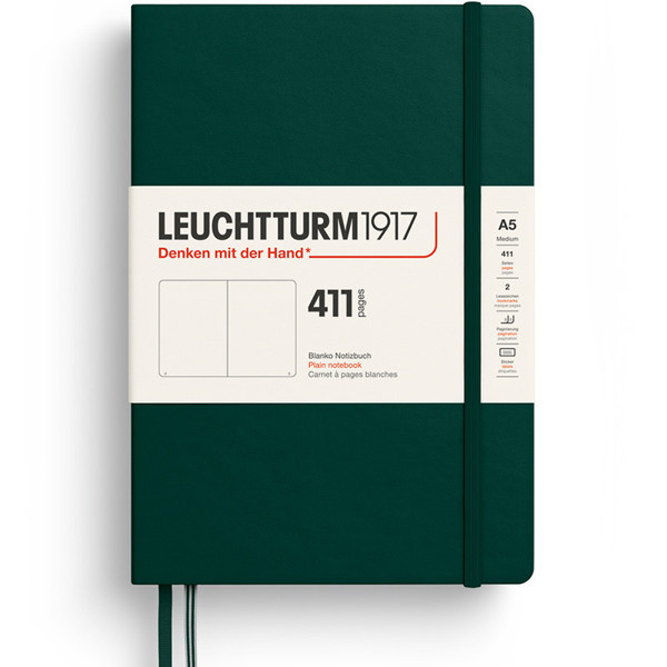 LEUCHTTURM1917 Medium A5 notitieboek 411pages Forest Green blanco