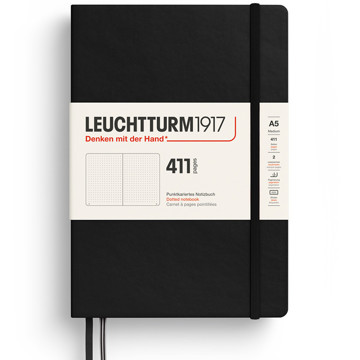 LEUCHTTURM1917 Medium A5 notitieboek 411pages Black dotted