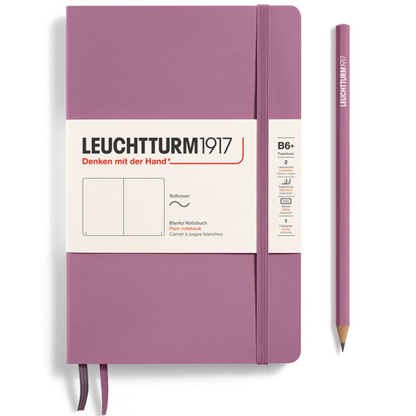 LEUCHTTURM1917 Paperback B6+ Softcover notitieboek Dusty Rose blanco
