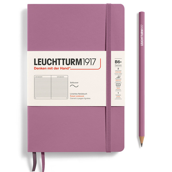 LEUCHTTURM1917 Paperback B6+ Softcover notitieboek Dusty Rose gelijnd