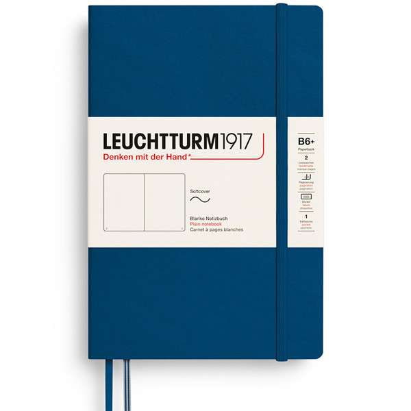LEUCHTTURM1917 Paperback B6+ Softcover notitieboek Indigo blanco