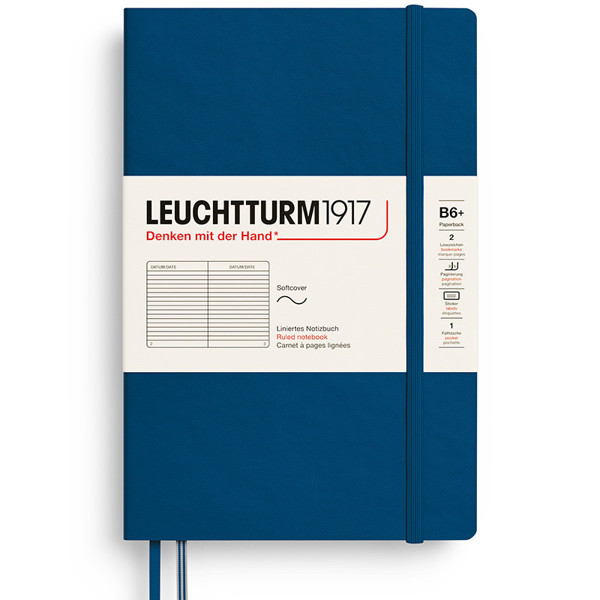 LEUCHTTURM1917 Paperback B6+ Softcover notitieboek Indigo gelijnd
