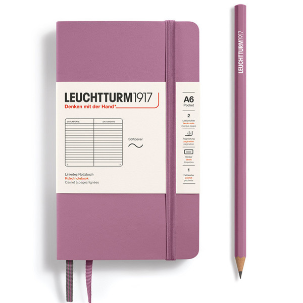 LEUCHTTURM1917 Pocket A6 Softcover notitieboek Dusty Rose gelijnd