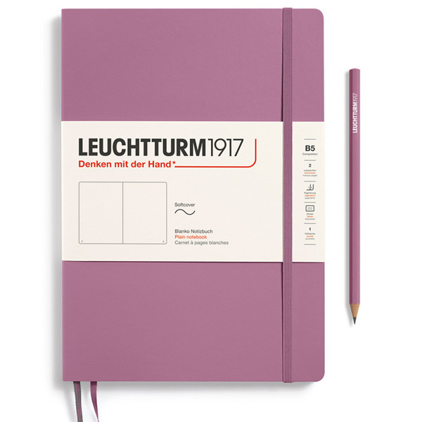 LEUCHTTURM1917 Composition B5 Softcover notitieboek Dusty Rose blanco