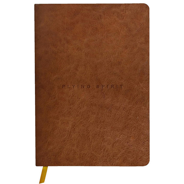 notitieboek Flying Spirit A5 cognac leer - 90g gelijnd