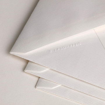 G.Lalo Vergé de France 10vel A4 + 5 enveloppen 110x220mm Vergé Wit