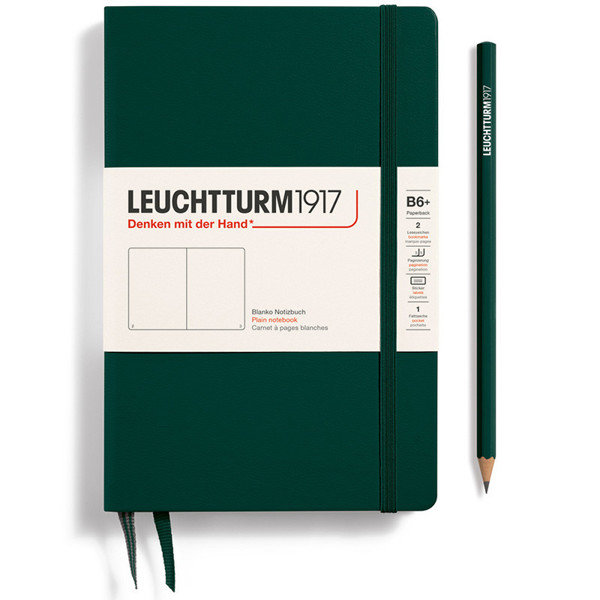LEUCHTTURM1917 Paperback B6+ notitieboek Forest Green blanco