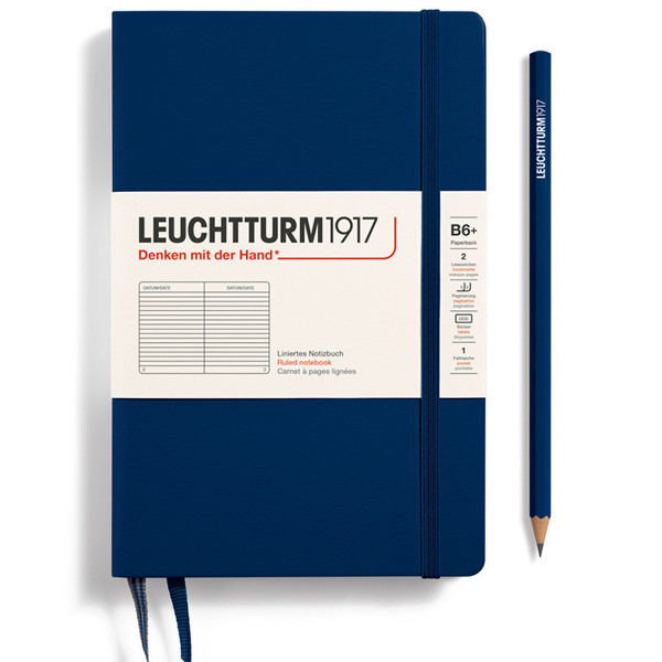 LEUCHTTURM1917 Paperback B6+ notitieboek Navy gelijnd