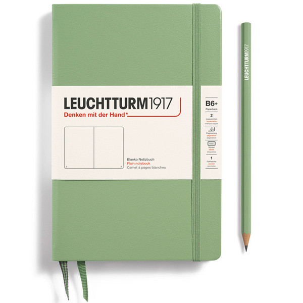 LEUCHTTURM1917 Paperback B6+ notitieboek Sage blanco