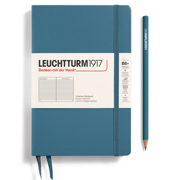 LEUCHTTURM1917 Paperback B6+ notitieboek Stone Blue gelijnd