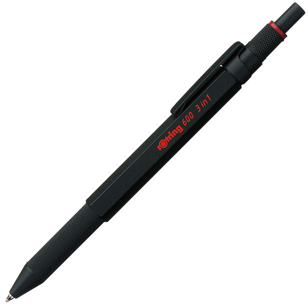 Rotring 600 Multi Pen - Black  - vulpotlood 0.5mm balpen rood, zwart