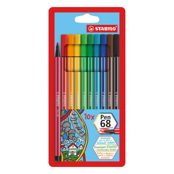viltstiften Stabilo pen 68 1.0mm - 10 kleuren