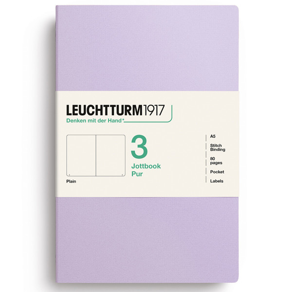 LEUCHTTURM1917 Jottbook Pur Medium A5 Flexcover blanco Lilac