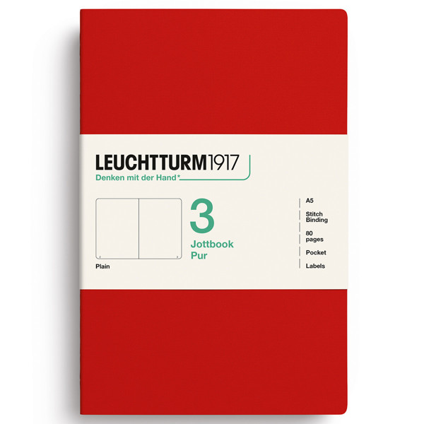 LEUCHTTURM1917 Jottbook Pur Medium A5 Flexcover blanco Cherry