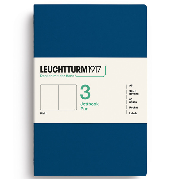 LEUCHTTURM1917 Jottbook Pur Medium A5 Flexcover blanco Indigo