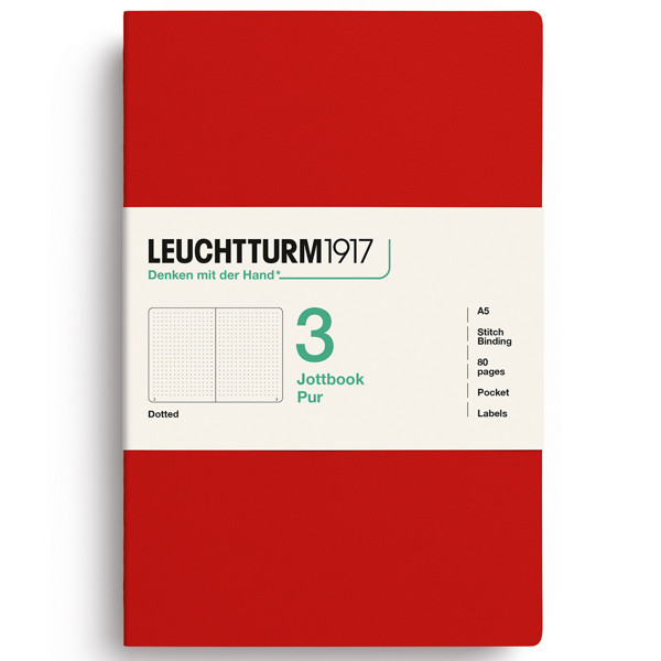 LEUCHTTURM1917 Jottbook Pur Medium A5 Flexcover dotted Cherry