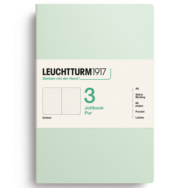 LEUCHTTURM1917 Jottbook Pur Medium A5 Flexcover dotted Mint Green