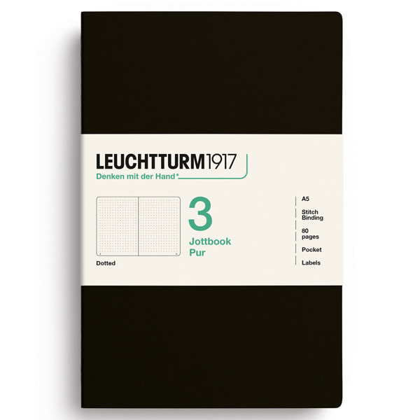LEUCHTTURM1917 Jottbook Pur Medium A5 Flexcover dotted Black