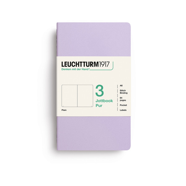 LEUCHTTURM1917 Jottbook Pur Pocket A6 Flexcover blanco Lilac