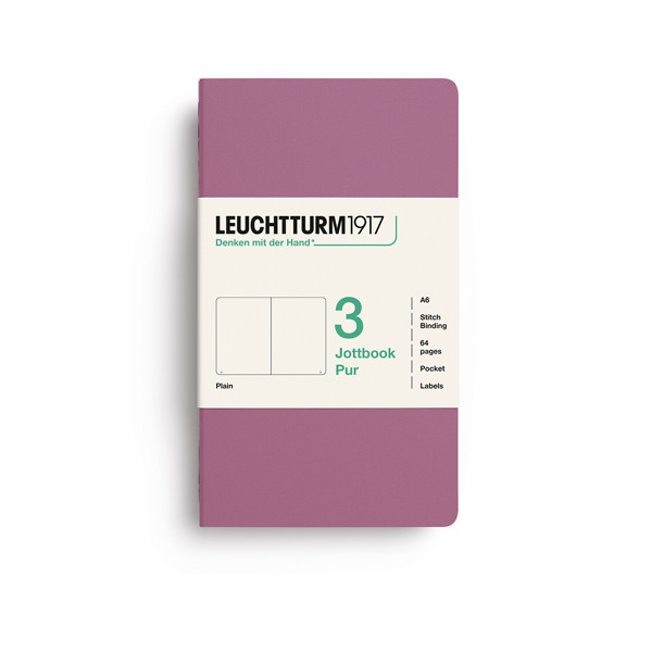 LEUCHTTURM1917 Jottbook Pur Pocket A6 Flexcover blanco Dusty Rose