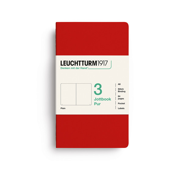 LEUCHTTURM1917 Jottbook Pur Pocket A6 Flexcover blanco Cherry
