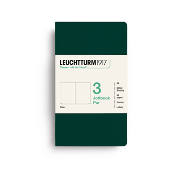LEUCHTTURM1917 Jottbook Pur Pocket A6 Flexcover blanco Forest Green