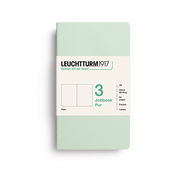 LEUCHTTURM1917 Jottbook Pur Pocket A6 Flexcover blanco Mint Green