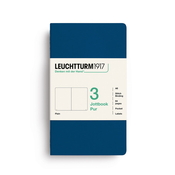 LEUCHTTURM1917 Jottbook Pur Pocket A6 Flexcover blanco Indigo