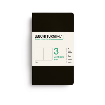 LEUCHTTURM1917 Jottbook Pur Pocket A6 Flexcover blanco Black