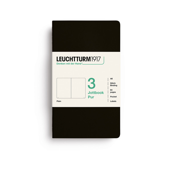 LEUCHTTURM1917 Jottbook Pur Pocket A6 Flexcover blanco Black