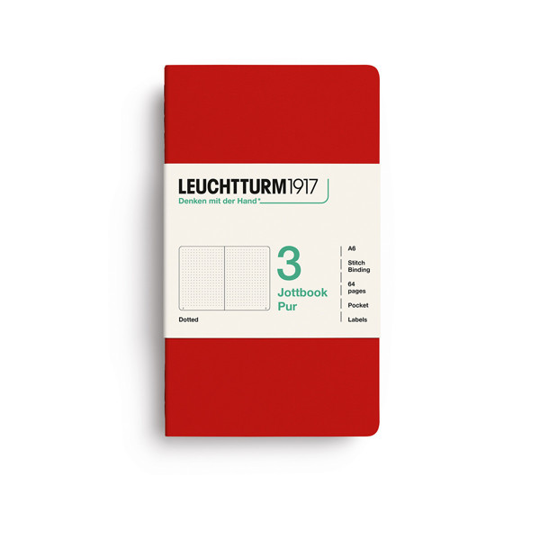 LEUCHTTURM1917 Jottbook Pur Pocket A6 Flexcover dotted Cherry