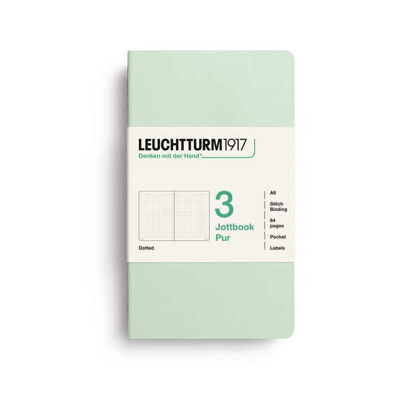 LEUCHTTURM1917 Jottbook Pur Pocket A6 Flexcover dotted Mint Green