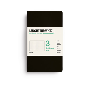 LEUCHTTURM1917 Jottbook Pur Pocket A6 Flexcover dotted Black