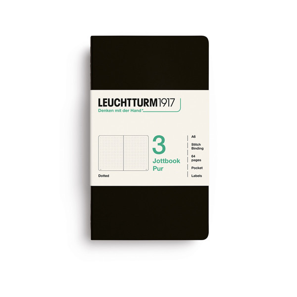 LEUCHTTURM1917 Jottbook Pur Pocket A6 Flexcover dotted Black