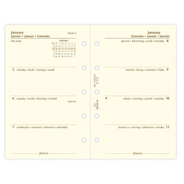 filofax Mini vulling 7 dagen op 2 pagina's blanco cotton cream