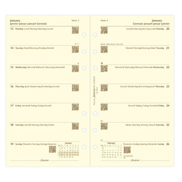 filofax Personal calendarium 7 dagen op 1 pagina    5-talig cotton cream
